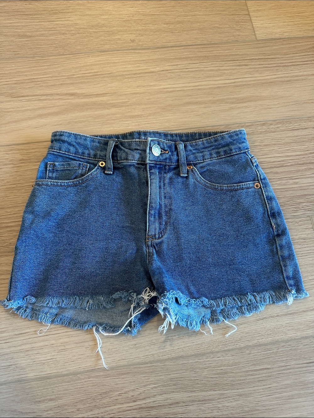 wild fable Blue Distressed Frayed Hem Denim Shorts